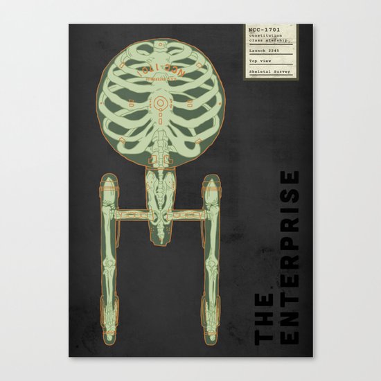 Spaceship Skeletal Survey: The Enterprise Canvas Print