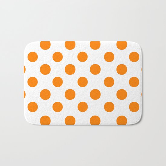 Polka Dots (Orange/White) Bath Mat
