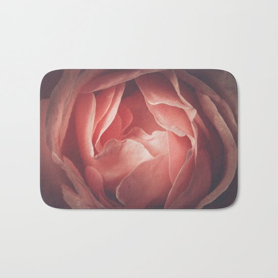 Pastel pink rose flower blossom Bath Mat