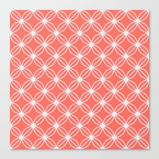 Abstract Circle Dots Peach II Canvas Print