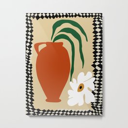 Happy flower fall pottery  Metal Print | Pottery, Terra Cotta, Digital, Boho, Midcentury, Nature, Pot, Vase, Tropical, Holiday 