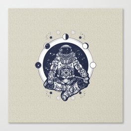 Astronaut In The Lotus Position Tattoo Art Canvas Print