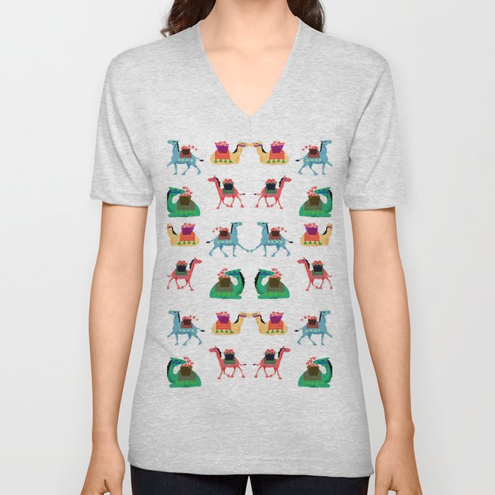 Camels & roses V Neck T Shirt