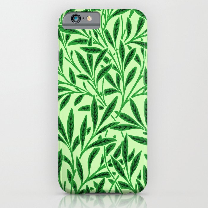 William Morris Willow Pattern, Light Jade Green iPhone Case