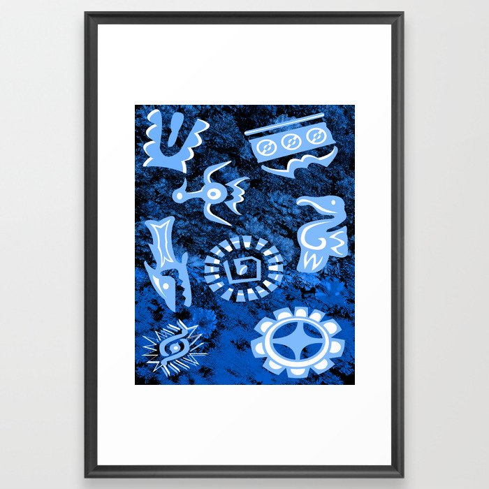 Blue Prehispanic Framed Art Print