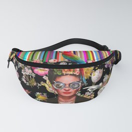 Frida OTT Kahlo You Are Too Much Fanny Pack | Birds, Collage, Quote, Floral, Khalo, Frida, Stripes, Roses, Retro, Colorful 