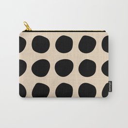 Irregular Polka Dots black and cream Carry-All Pouch