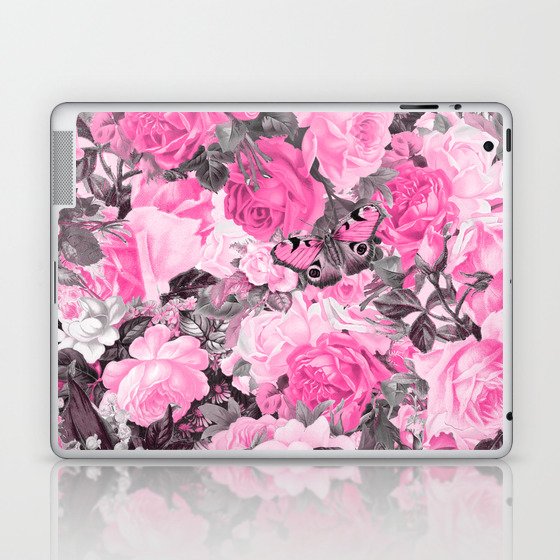 Floral pink vintage pattern Laptop & iPad Skin