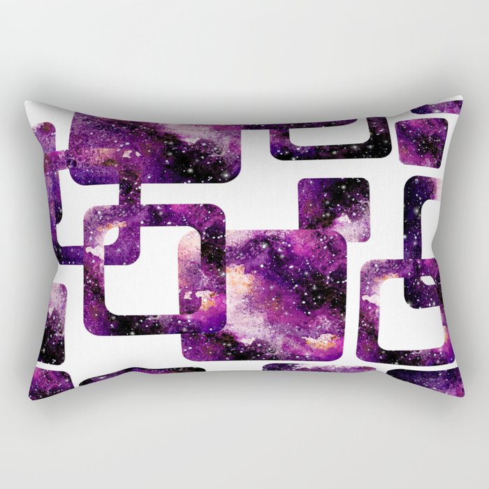 Galaxy Watercolor Abstract Rectangles Pattern Rectangular Pillow