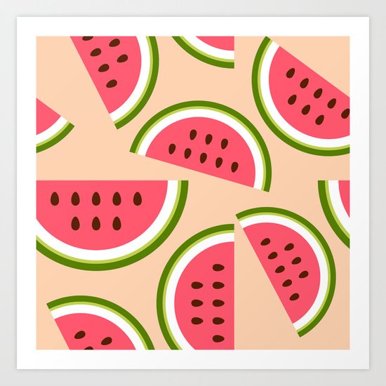 Watermelon pattern Art Print