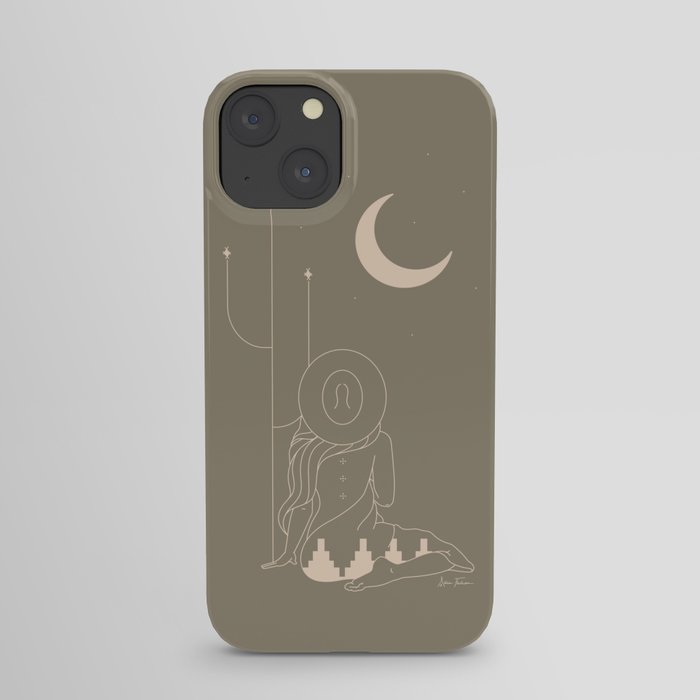 Talking to the Moon - Sage Green iPhone Case