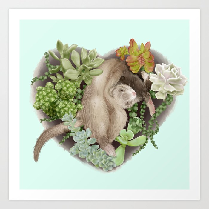 Ferret Love Art Print