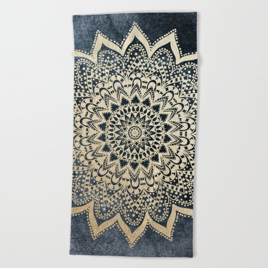 BOHO NIGHTS MANDALA Beach Towel