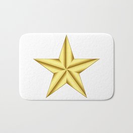 Military General Gold Star Bath Mat