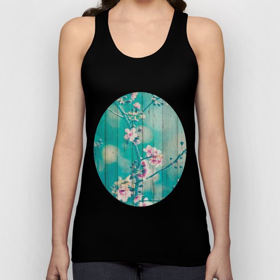Sweet Flowers on Wood 01 Unisex Tank Top
