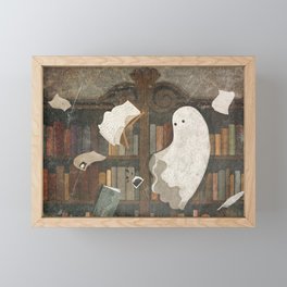 There's a Poltergeist in the Library Again... Framed Mini Art Print