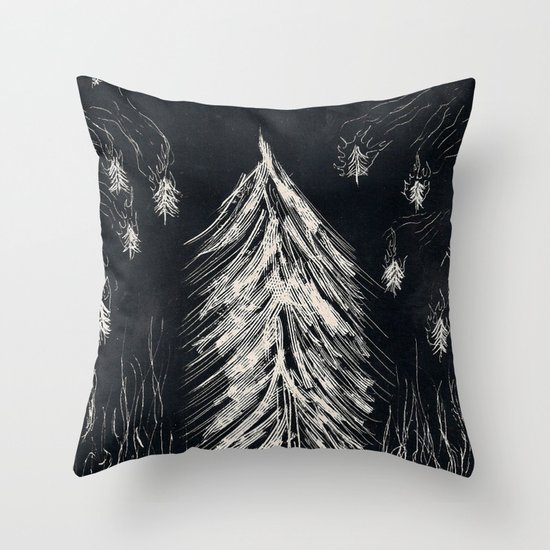 Midnight In A Burning Forest Throw Pillow