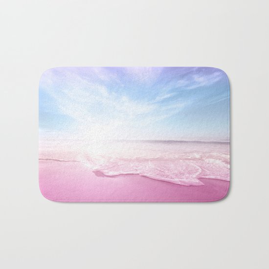Pastel Summer Beach Vacation Bath Mat