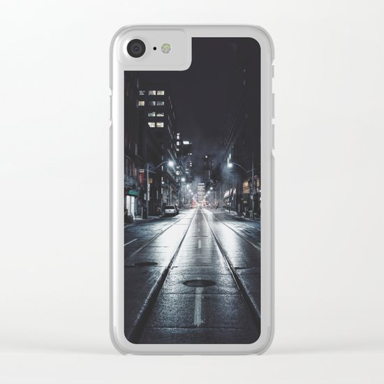 Night street reflect Clear iPhone Case