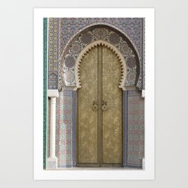 Morocco Gold Door Mosaic Art Print