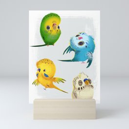Cute Parakeets Mini Art Print