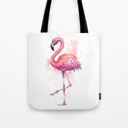 Pink Flamingo Watercolor Tropical Bird Tote Bag | Pink, Painting, Illustration, Flamingo, Flamingos, Animal, Ink, Flamingowatercolor, Bird, Pinkflamingo 