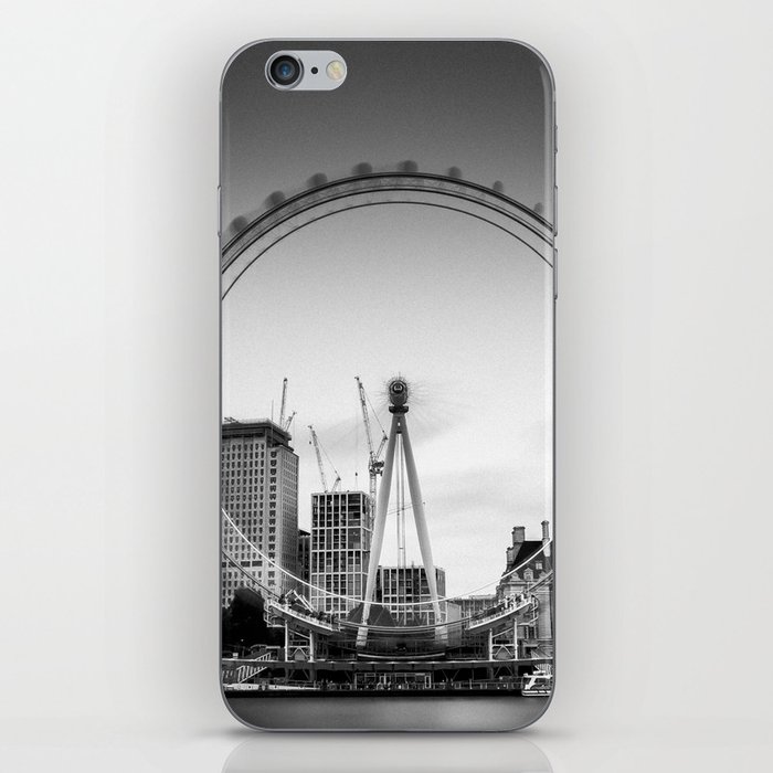 Great Britain Photography - The London Eye In Black And White iPhone Skin