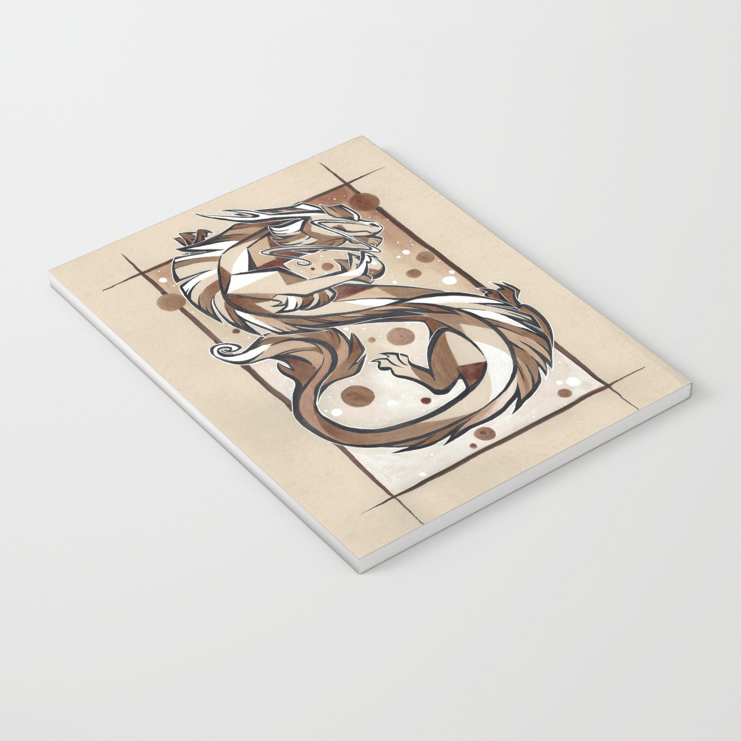 Star Dancer Eastern Dragon Ink Painting Notebook By Shinepaw
