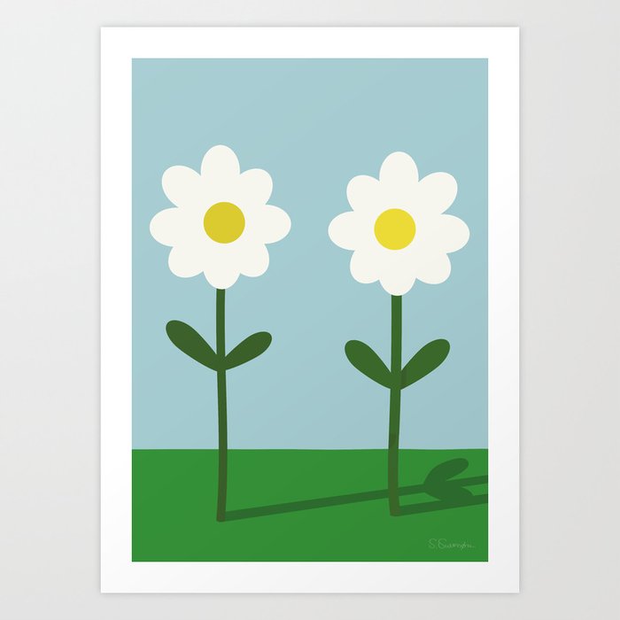 TO BLOMSTER TALER (Two flowers are talking.) Art Print