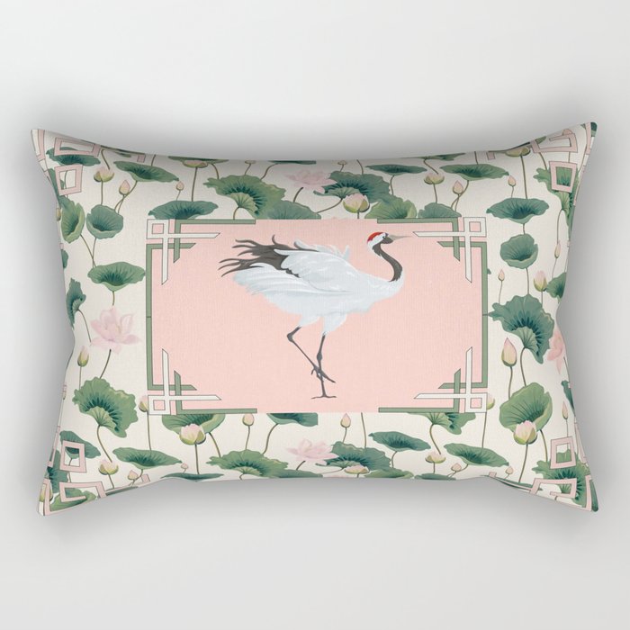 Crane in the Middle Rectangular Pillow