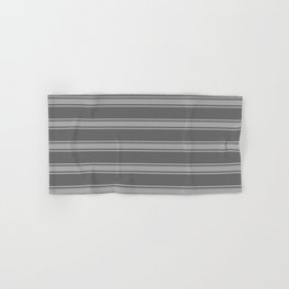 [ Thumbnail: Dim Grey and Dark Gray Colored Lined/Striped Pattern Hand & Bath Towel ]
