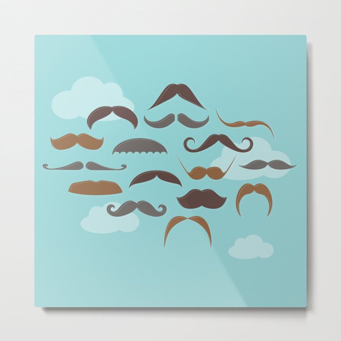 Mustaches in the Sky Metal Print