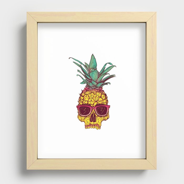 Scull pineapple Recessed Framed Print