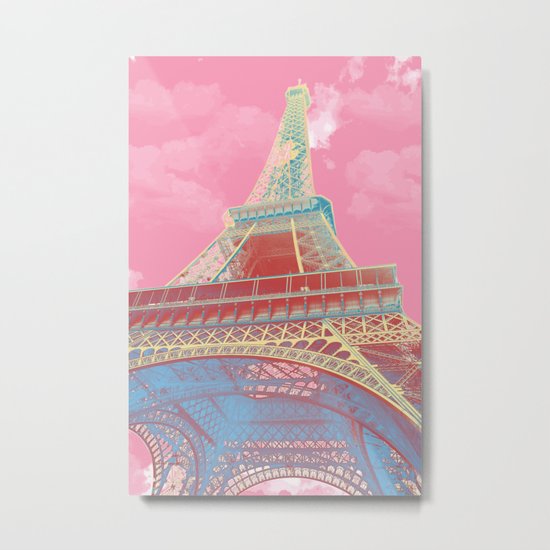 Eiffel Tower Pastel Metal Print