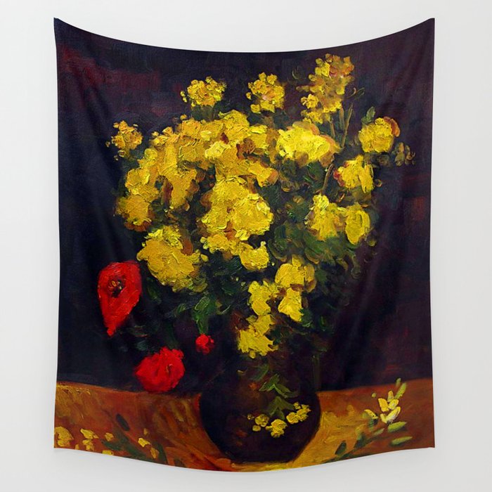 Vincent van Gogh Poppy Flowers Wall Tapestry