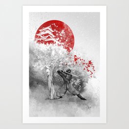 The warrior and the wind Art Print