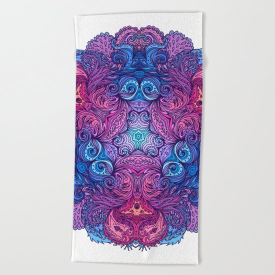 Purple & Blue Indian Mandala Beach Towel