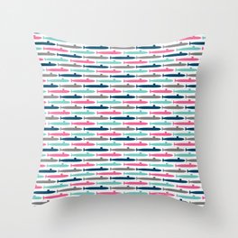Colorful Submarines Throw Pillow