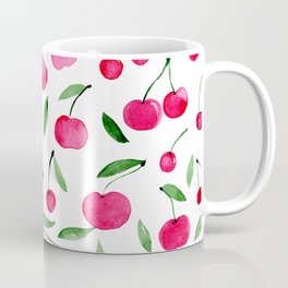 Watercolor cherries - green and pink Mug