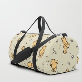 Neutral Classic Pooh Pattern Duffle Bag