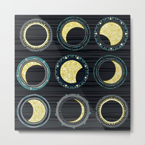 solar eclipse mandala Metal Print