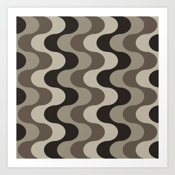 Retro Psychedelic Stripe Pattern 756 Art Print