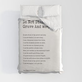 Do Not Stand At My Grave And Weep - Mary Elizabeth Frye Poem - Literature - Typewriter Print 1 Duvet Cover