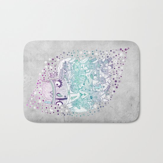 Glam fashion owls Bath Mat