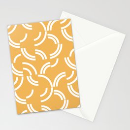 White curves on yellow background Stationery Card