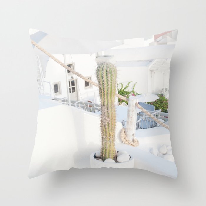 Santorini Cactus Dream #2 #minimal #wall #decor #art #society6 Throw Pillow
