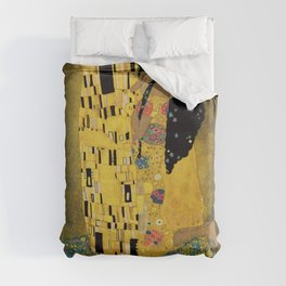 Curly version of The Kiss by Klimt Duvet Cover