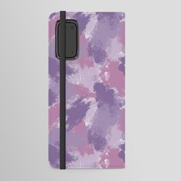 Abstract minimalist purple and pink loose brush strokes pattern Android Wallet Case