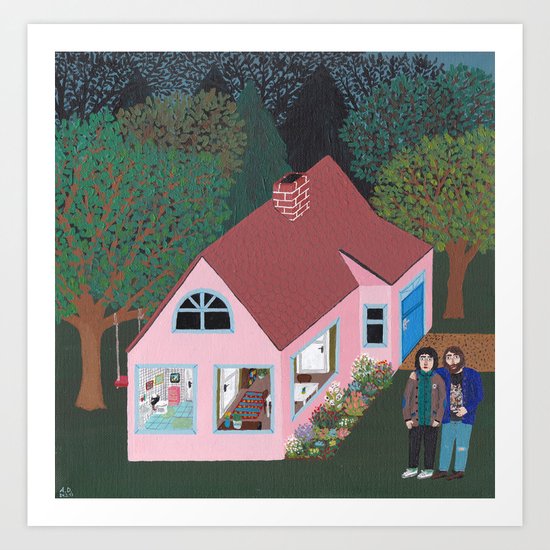 A Rose Dream in the Sticks Art Print