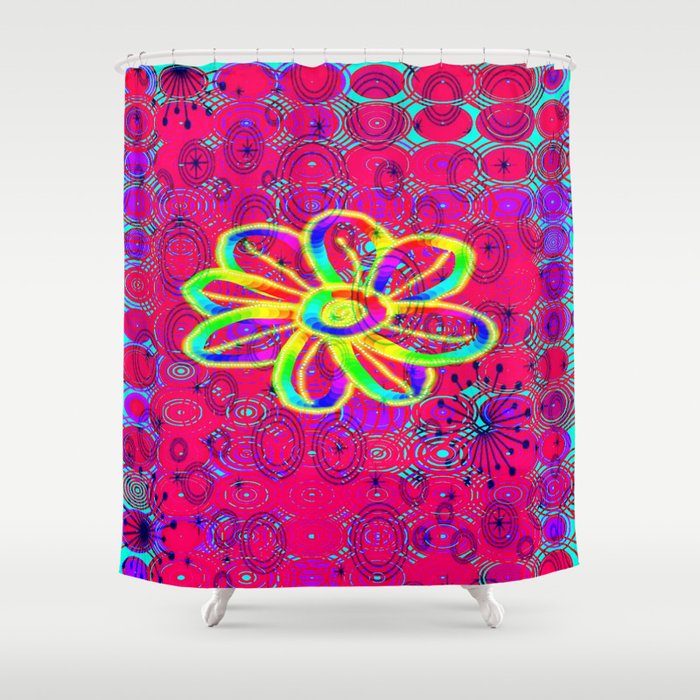 Rainbow Flower Shower Curtain